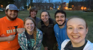 Casey, friends, and Chaplain on Allen Field