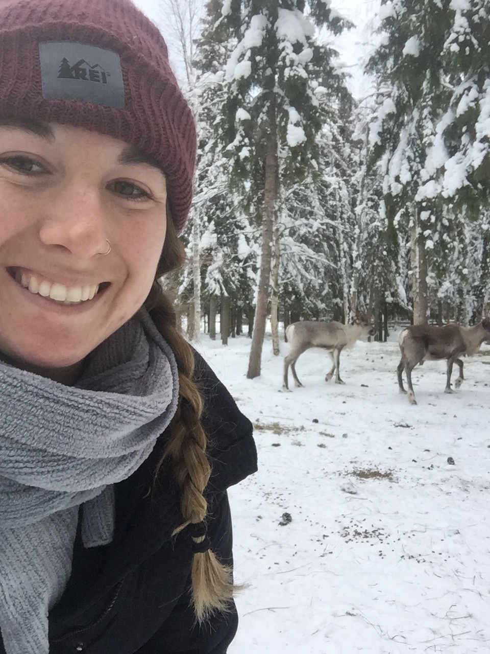UJ Student with Caribou in the background