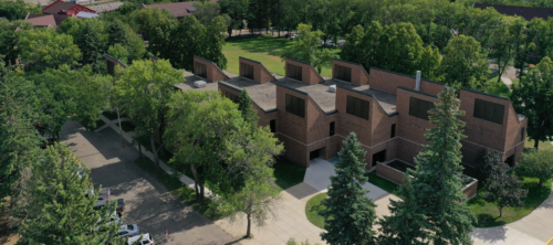 Aerial view of Raugust Library