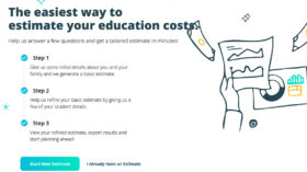 Image shows the front page of the net price calculator