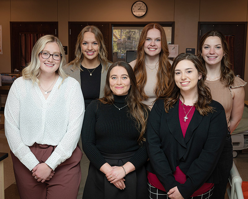 Portrait of six UJ nursing students who have joined a nursing honor society.