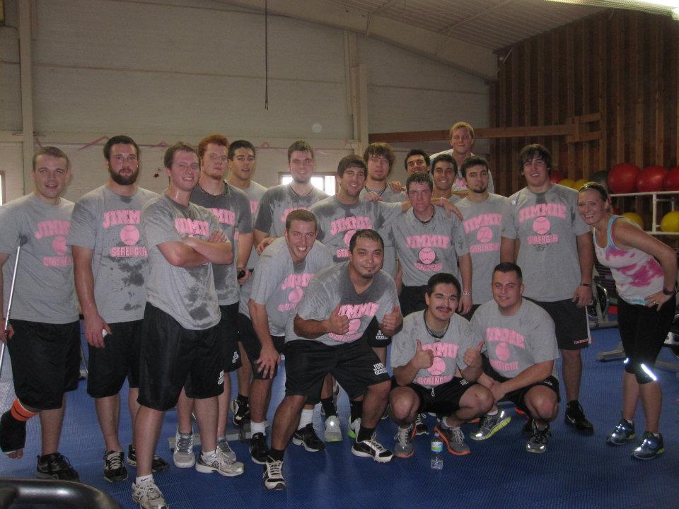 Baseball team group photo after a workout