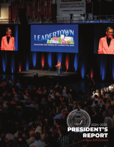 A cover of the president report 2024-2025