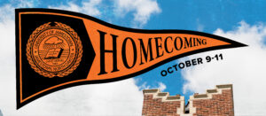 homecoming flag hangs over UJ campus