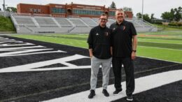 mistro and dosch on football field