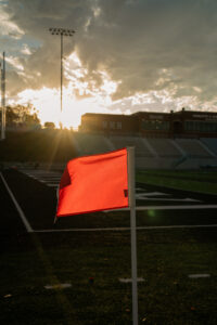 football field corner pylon flag